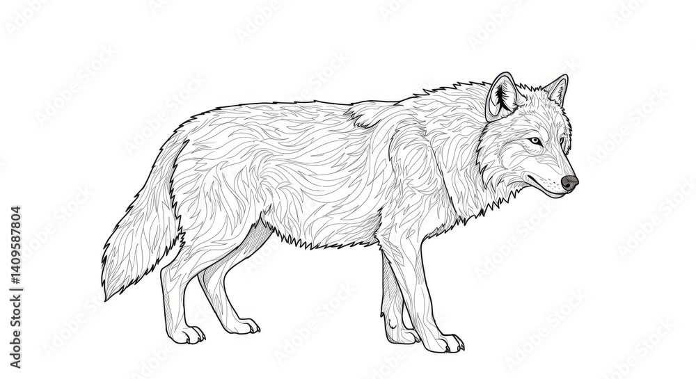 Detailed Drawing Of A Wild Animal In Profile Detailed Drawing Of A Wild Animal In Profile
