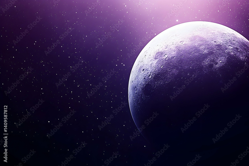 Obraz premium Cosmic view of a distant, ethereal moon.