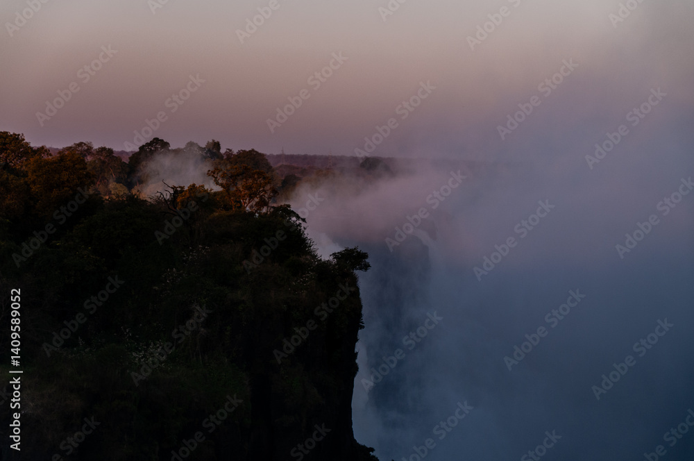 Close-up of the mighty victoria falls in Zimbabwe