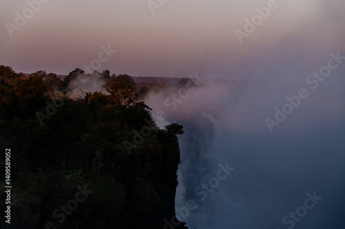 Close-up of the mighty victoria falls in Zimbabwe