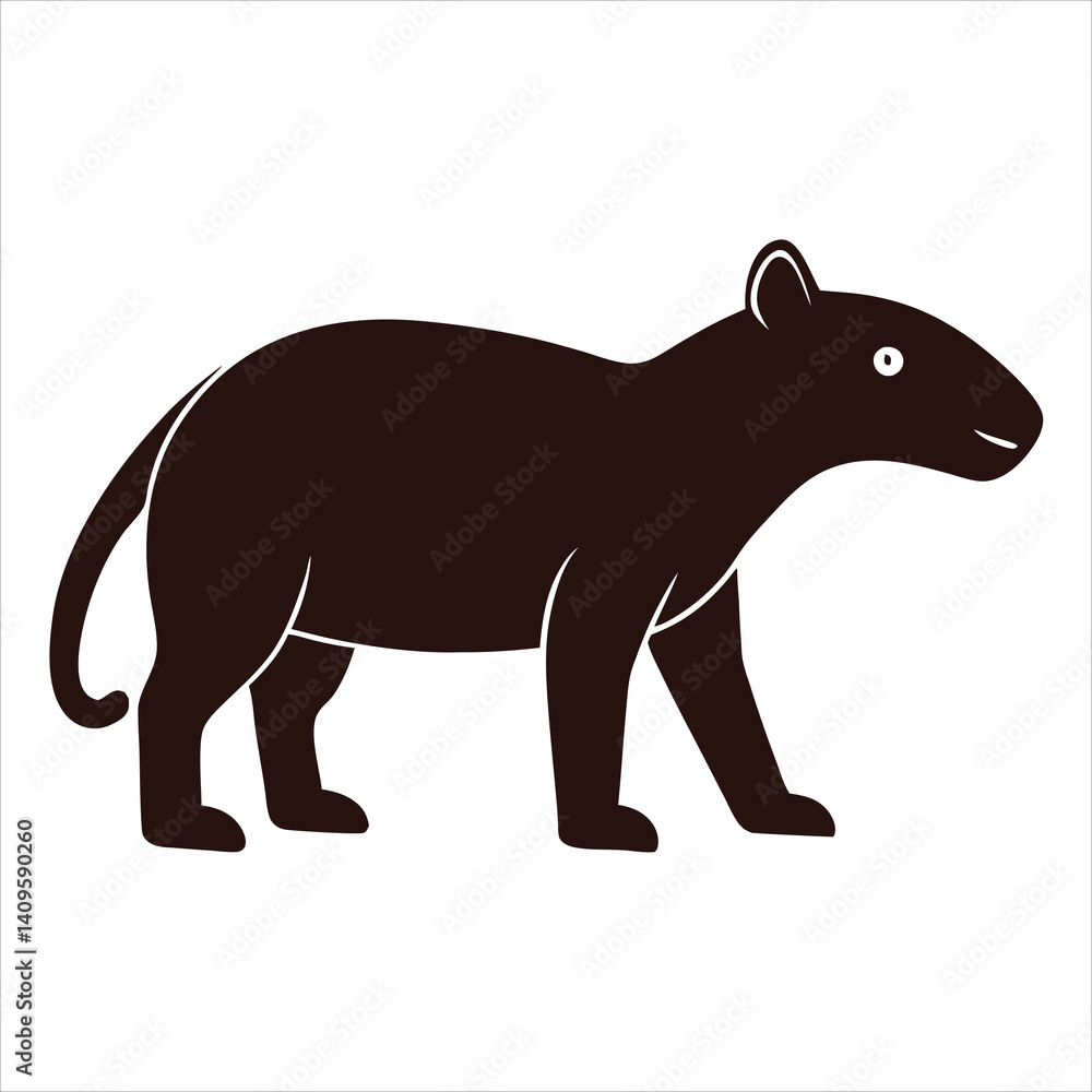 Fototapeta premium Silhouette of a Tapir