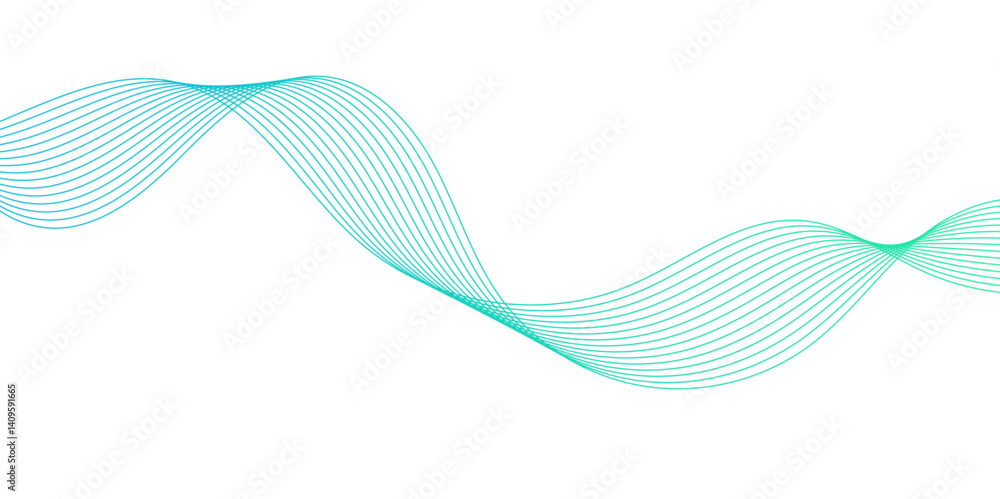 Fototapeta premium Abstract Flowing Wave Lines on White. Smooth Fluid Lines Abstract Art for background