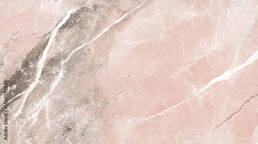 Fototapeta premium Soft pink and gray marbleized stone surface.