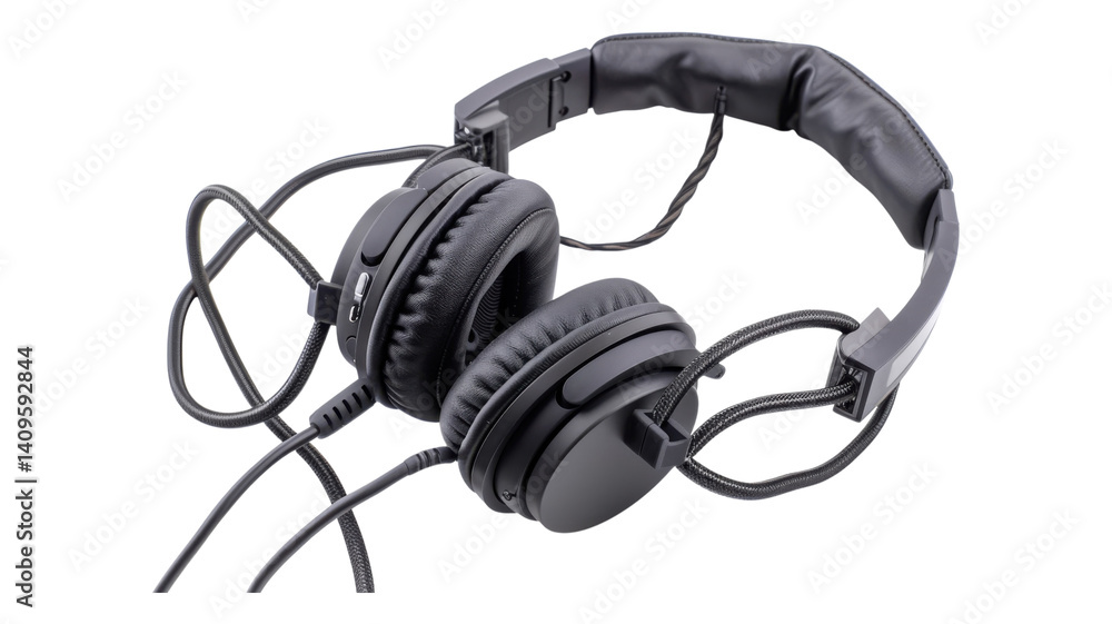 High Quality Wired Headphones with Neatly Coiled Cord for Professional Use High Quality Wired Headphones with Neatly Coiled Cord for Professional Use