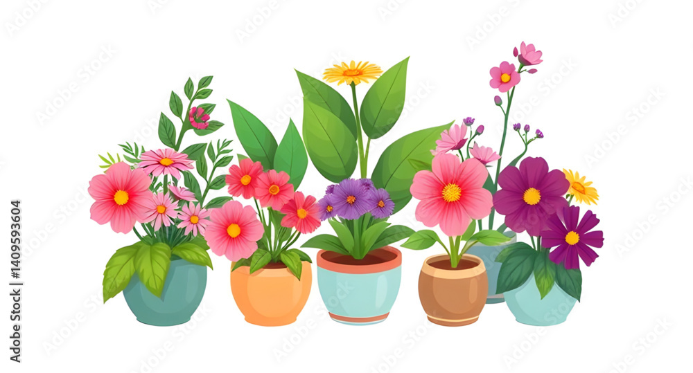 Naklejka premium flower plants in pot