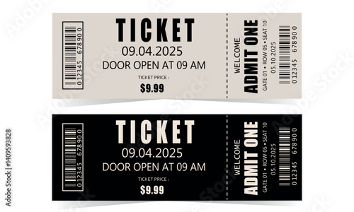 Set admit one tickets