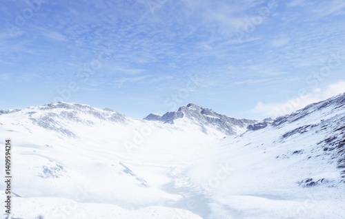Wallpaper Mural Behold the Majestic Aerial View of the SnowCapped Mountains Beneath a Clear Blue Sky Torontodigital.ca