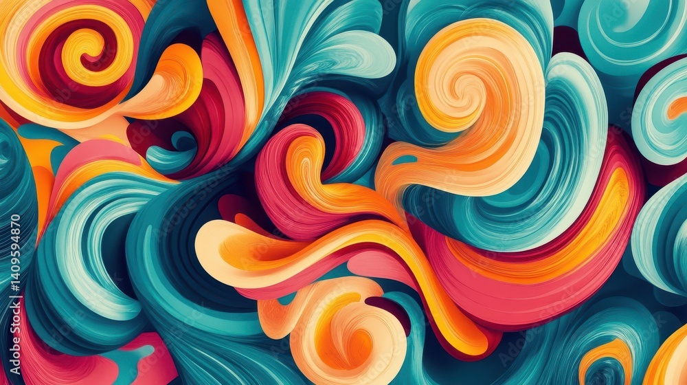 Vibrant swirling abstract design with dynamic colors. Vibrant swirling abstract design with dynamic colors.