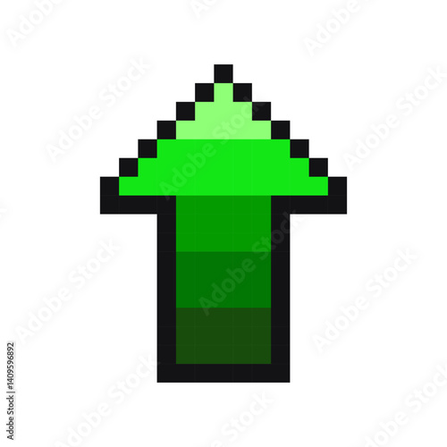 Pixel green arrow, 8 bit arrow pointing up.