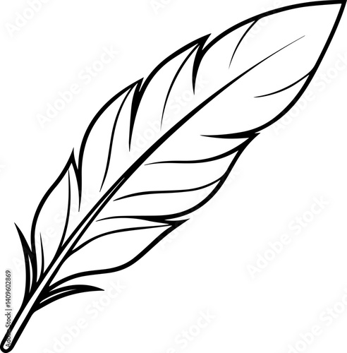 feather outline vector icon line art