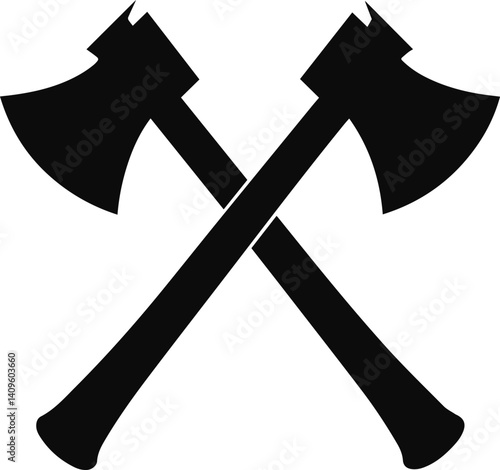 crossed axes silhouette vector illustration