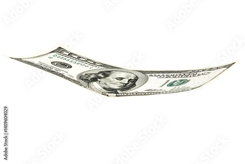 One Hundred Dollar Bill Floating in Air Wealth Success Financial Freedom