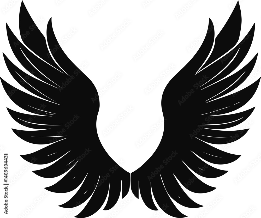Fototapeta premium wings silhouette vector illustration