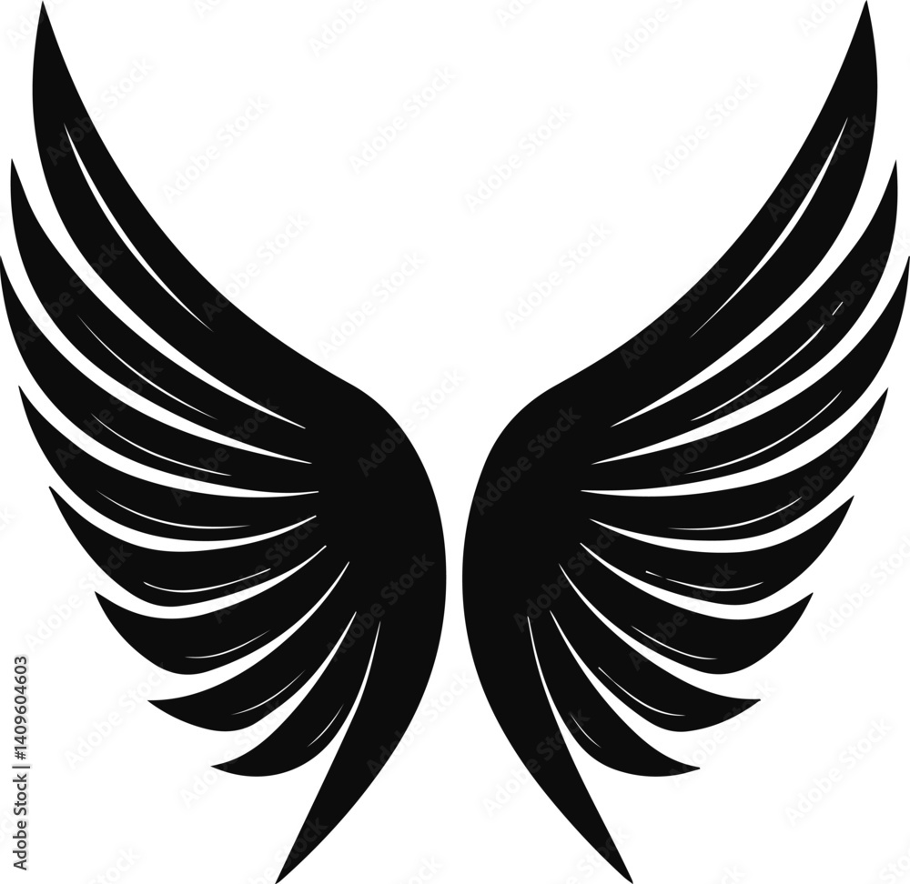 Fototapeta premium wings silhouette vector illustration