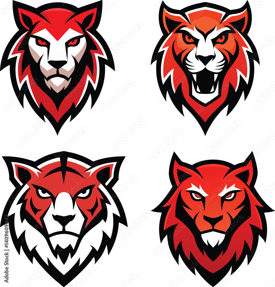 Fototapeta premium Liger head mascot logo design vector