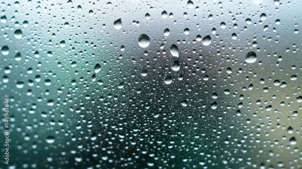 Water droplets clinging to a misty windowpane. Water droplets clinging to a misty windowpane.