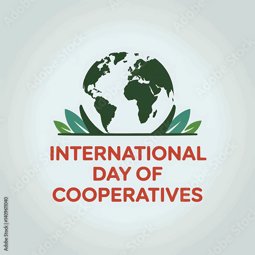 International Day of Cooperatives Vector Design with Globe and Unity