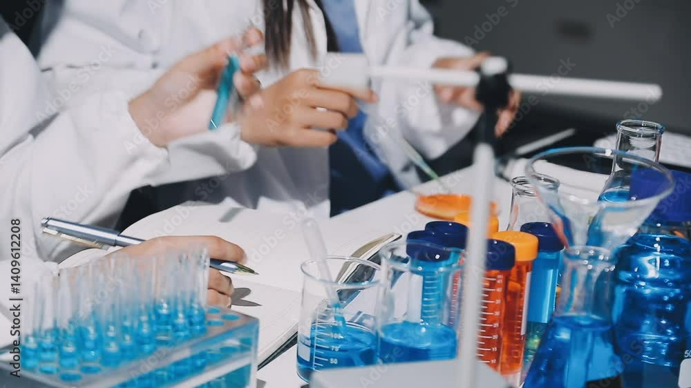 Female scientist pipetting DNA samples for testing Female scientist pipetting DNA samples for testing