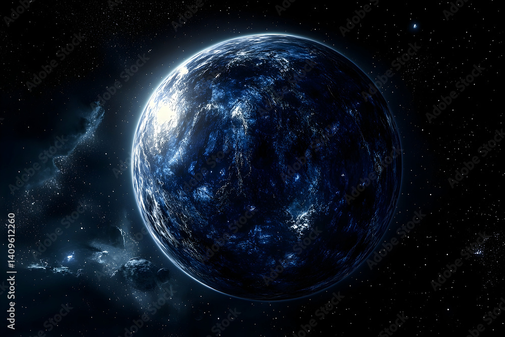 Obraz premium Cosmic view of Earth in deep space.