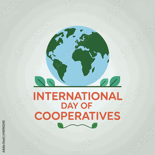 International Day of Cooperatives Vector Design with Globe Symbol