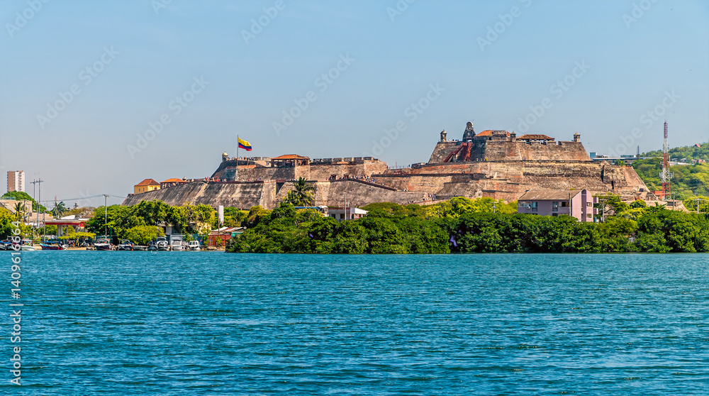 A view towards the Fort of San Felipe in Cartagena, Columbia in springtime A view towards the Fort of San Felipe in Cartagena, Columbia in springtime
