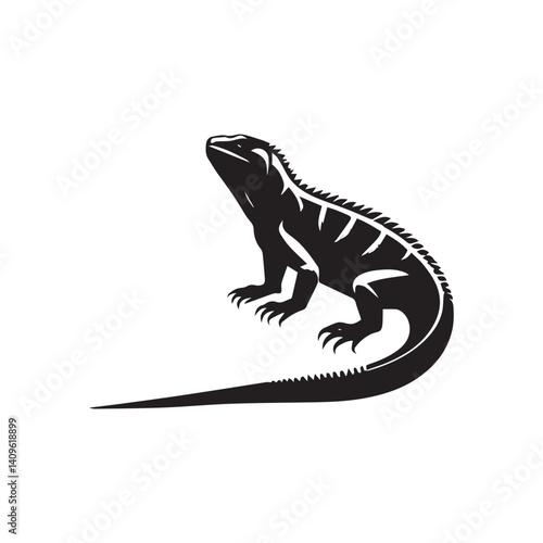 lizard on white background