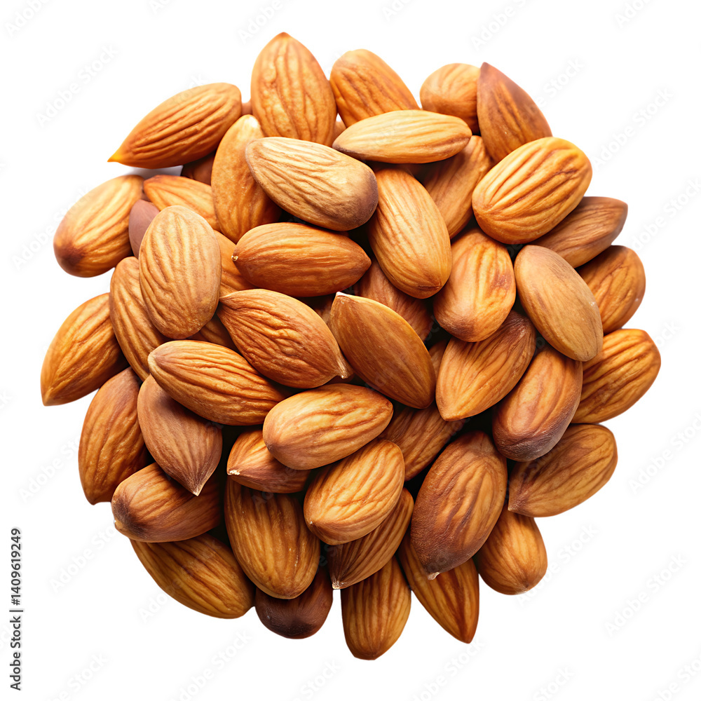 Fototapeta premium Almonds isolated on white background PNG