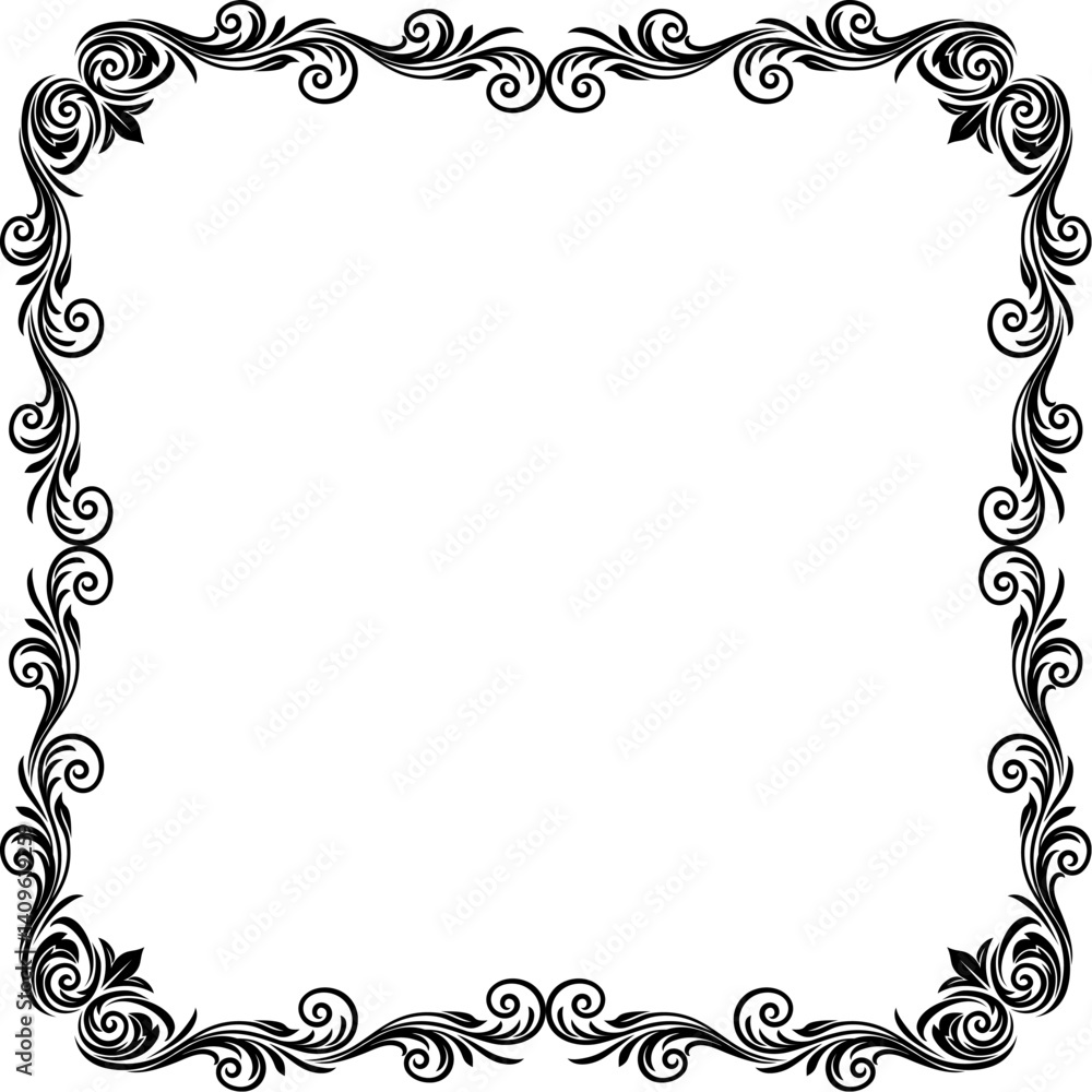 A filigree heraldic crest motif floral pattern border frame. Original design in a vintage style. A filigree heraldic crest motif floral pattern border frame. Original design in a vintage style.