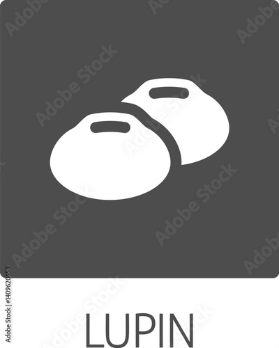 A lupin bean legume food icon concept. Possibly an icon for the mustard allergen or allergy.