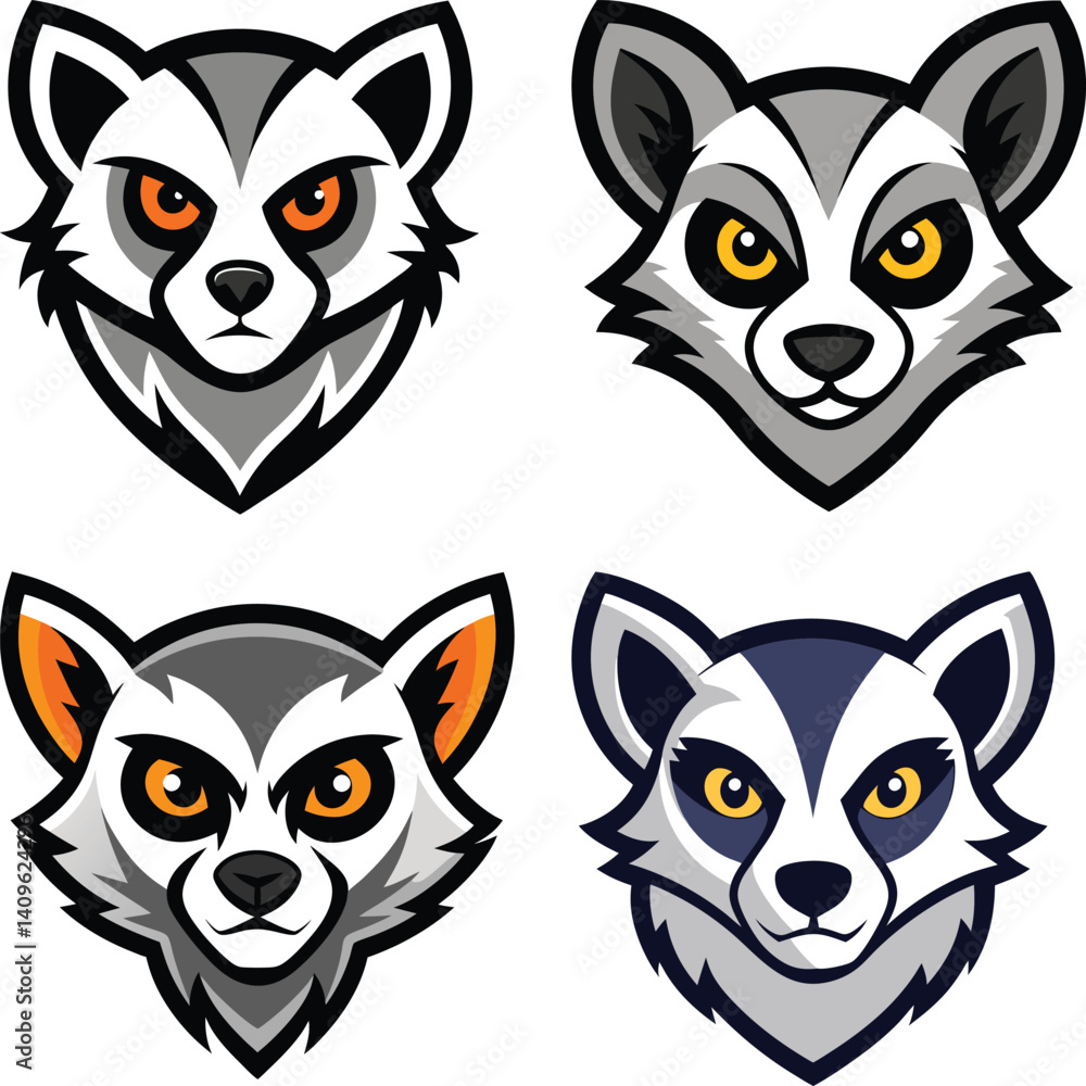 Fototapeta premium Lemur head mascot logo design vector