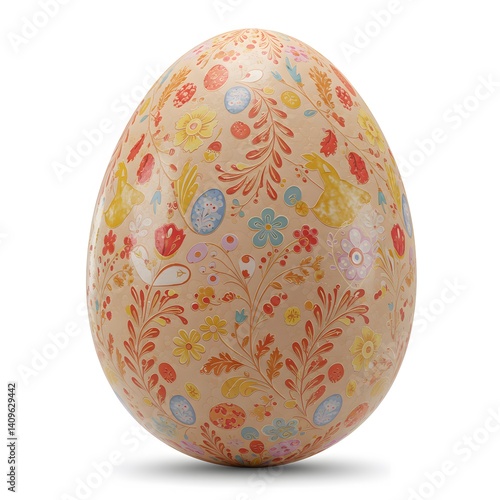 Festive Easter Egg Floral Pattern Spring Decor Holiday Symbol