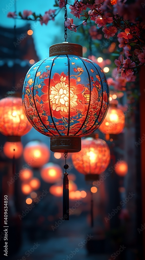 Colorful Lanterns Mobile Wallpaper 4K Phone Background with Blooming Flowers and Twilight Glow
Colorful Lanterns Mobile Wallpaper 4K Phone Background with Blooming Flowers and Twilight Glow