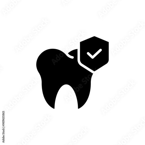 Tooth protection icon. Symbolizes dental health, protection, care, and hygiene. Perfect for dental clinics, healthcare websites, and oral health educational materials