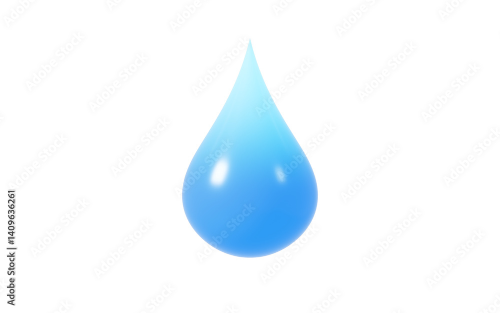 Cartoon blue water drop, water conservation concept, 3d rendering. Cartoon blue water drop, water conservation concept, 3d rendering.