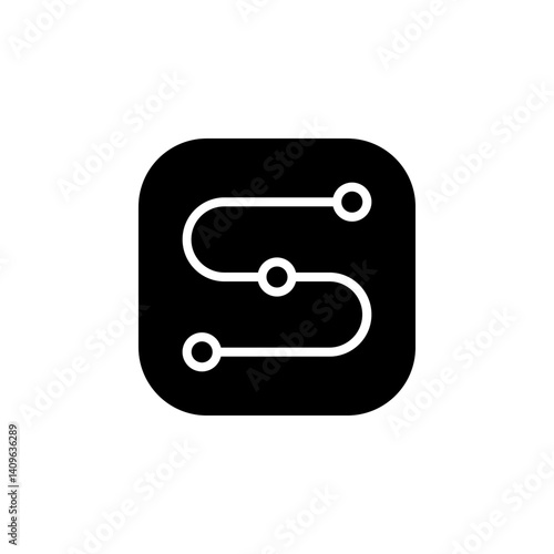 Path tracking route vector icon