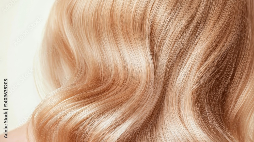 Naklejka premium Blond waves of healthy, lustrous hair.