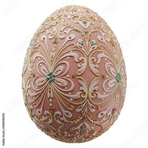 Decorated Easter Egg Pink Floral Design Spring Holiday Craftsmanship