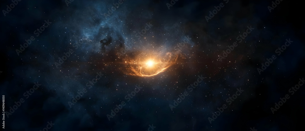 Fototapeta premium Cosmic Nebula with Radiant Center