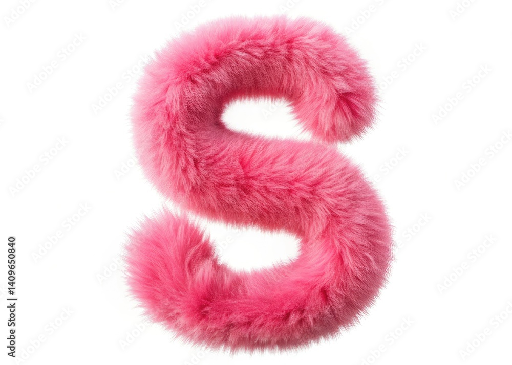 Surreal Pink Fur Letter S Panoramic Photography - Modern Aesthetic Surreal Pink Fur Letter S Panoramic Photography - Modern Aesthetic