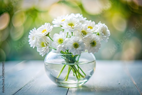 Wallpaper Mural Tilt-Shift White Flowers Vase Photography: Miniature Floral Still Life, Closeup Bloom Images Torontodigital.ca