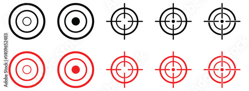 Traget red icon vector. 