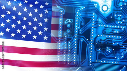 Overlay of the U.S. flag an...