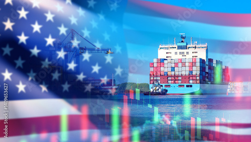 Cargo ship with containers ...