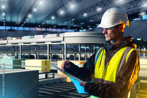 Logistics worker in safety ...