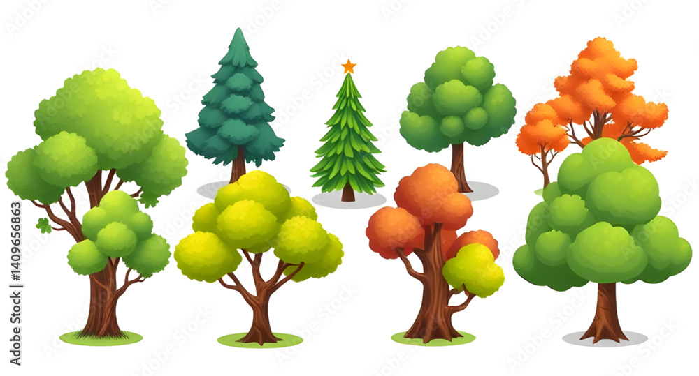 Fototapeta premium collection of trees