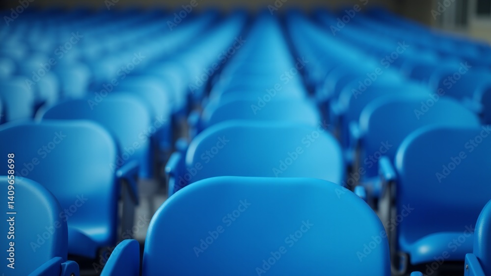 Obraz premium Blue Plastic Seats In A Row