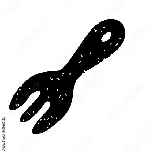 Fork Vector Illustration - Grunge Style