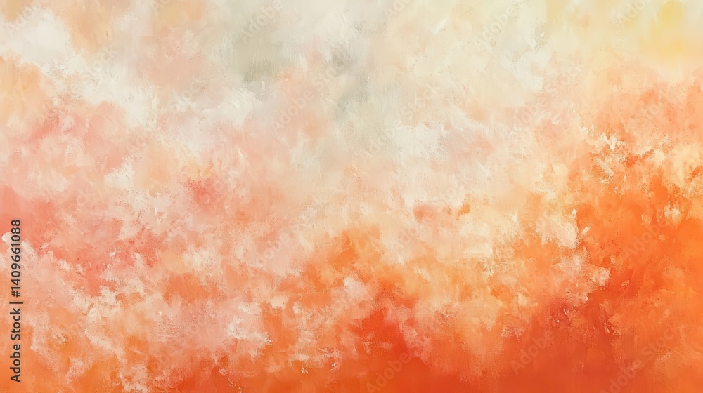 Fototapeta premium Abstract art featuring soft, blended hues of orange and white.