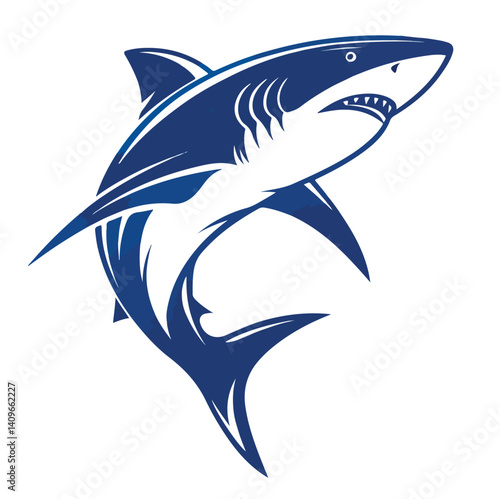 White shark vector