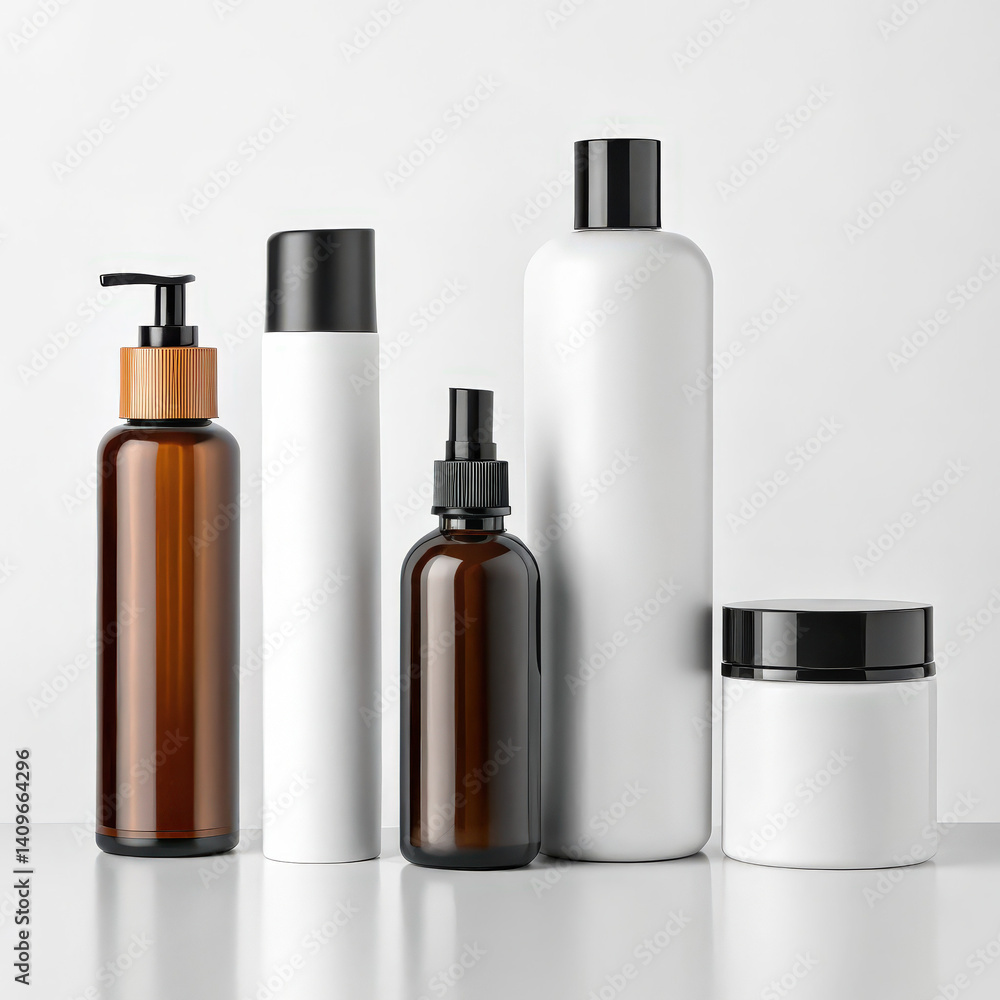 Collection of Various Bottles in Different Shapes on Neutral Background for Product Design, Branding, Marketing, and E-commerce Platforms Collection of Various Bottles in Different Shapes on Neutral Background for Product Design, Branding, Marketing, and E-commerce Platforms